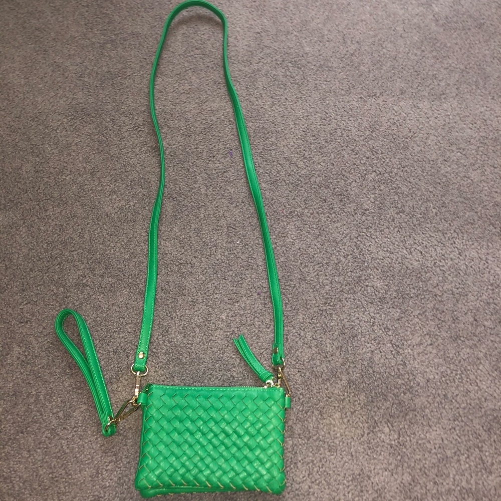 Green patterned charming Charlie’s purse